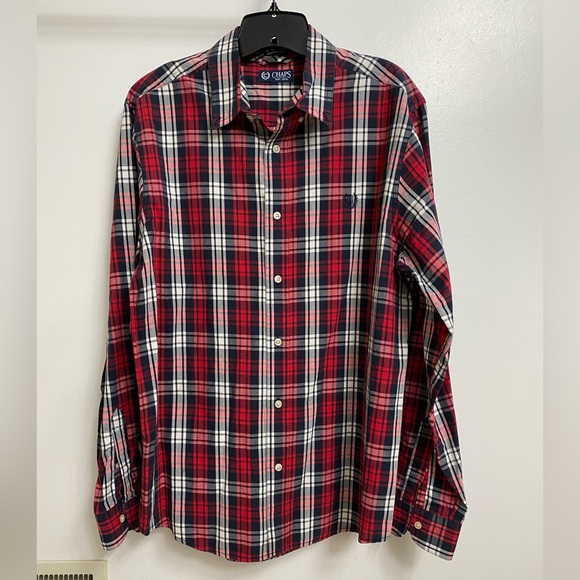 Chaps Other - Chaps Custom Fit Plaid Long Sleeve Button Up Cotton Shirt Size L